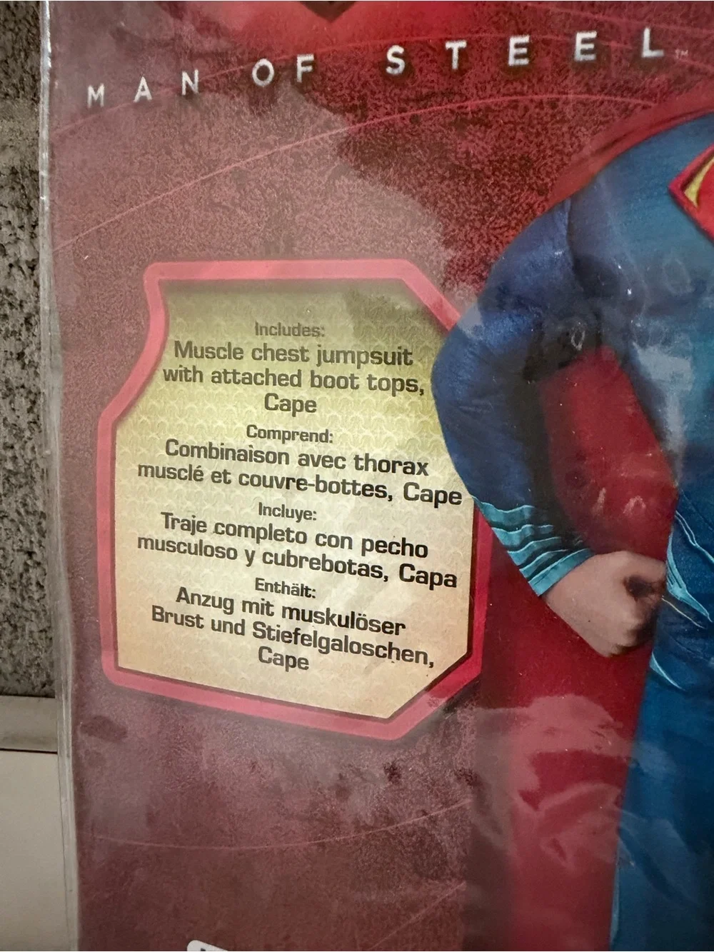 SUPERMAN Muscle Kids Costume Medium
